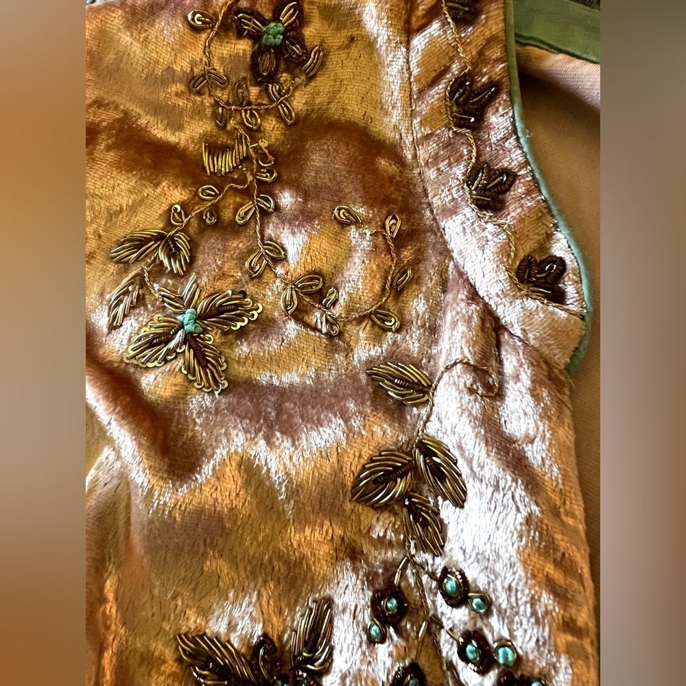 Soft Surroundings Crushed Velvet Moroccan Boho Beaded Embellished Tunic Blouse - Picture 5 of 16